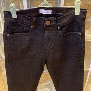 Loft black and gold sparkle jeans